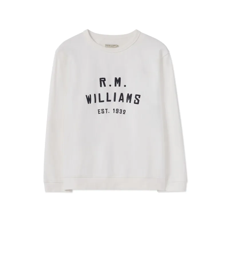 RM Williams Stencil Crew White-7